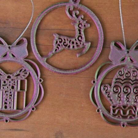 Christmas ornament plastic set of 6 red